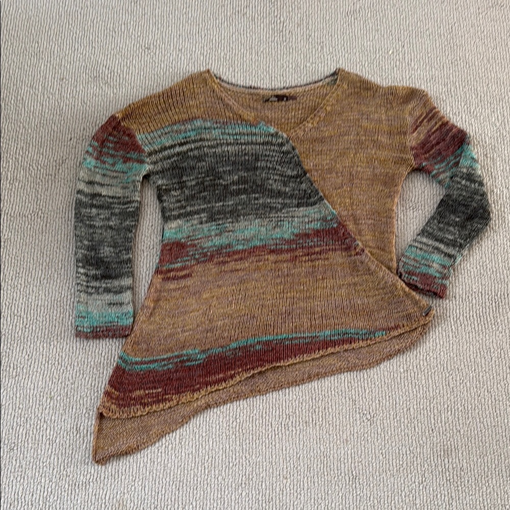Prana Multicolor Asymmetrical Women Sweater